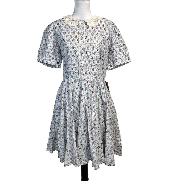 Ivy City Co Dresses & Skirts - Ivy City Co. Dress size 12 Cambridge In Blue Wildflowers Floral Crochet Lace
